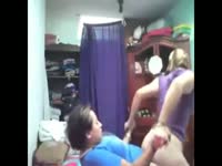 Mature lesbian couple wearing strap huge dick to fuck each others holes